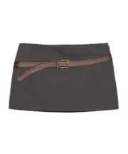 Prada 3D Printed Belt Mini Skirt IT40,IT42 slate grey