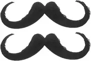 2pcs Realistic Fake Mustache Beard Set for Halloween Masquerade Cosplay Self Adhesive Comfortable Facial Hair Costume Props Black