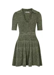 Jonathan Simkhai Patricia Space-dyed Ribbed-knit Mini Polo Dress - Green - XS (UK6 / XS) XS (UK6 / XS)