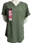 Scrubstar Women's Scrub Top Solid Contrast V-Neck Size X-Small Olive Leaf Color
