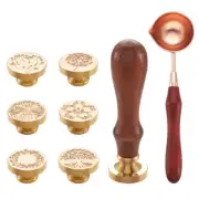 Brass Wax Seal Stamp Set Kit for Letter Mail Invitations Cards Post Decoration