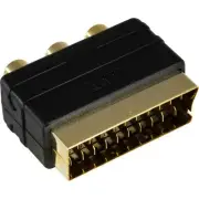 RESI-LINX PA4230 RCA Sockets To Scart Plug Scart Video Adaptor Gold Plated