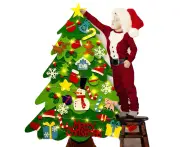 Felt Christmas Tree Christmas DIY Decoration Christmas Tree with 32 Pcs Ornaments Wall Decor with
