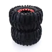 2PCS/Set 1/10 RC Truck Climbing Car Tire Aluminum Alloy Wheel for HSP TRX-4 red