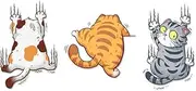 Scratch Cat Vinyl Car Sticker, Three Cats Cover Funny Bumper Decal for Auto, Truck, Motorcycle, Wall, Window (Medium) ,Multicolor FS-2206-021