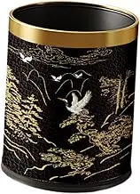 WeiLaiKeQi Stylish Wastebasket for Indoor Office Toilet Living Room, Gold, as described