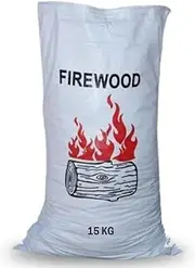 PACIFIC BAGS AUSTRALIA Firewood Bag | Woven Polypropylene Sacks | Heavy Duty Bags for Campfire Wood | 15 KG Storage and Transportation | Size 37+10 x 80 CM | Durable and Reliable | Pack of 100