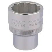 Elora Bi-Hexagon Socket 1/2"D 27mm Chrome Plated Hardened And Tempered 24723