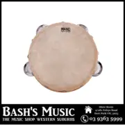 Mano Percussion 6 Inch Tambourine Wood Rim 4 Pairs Jingles 6"