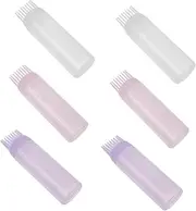SHERCHPRY 6pcs Hair Dye Bottles with Root Comb Applicators for Precise Application Refillable Hair Dye Applicator for Barbers and Home Use Compact and Portable