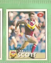 1996 AFL SELECT STICKER #30 CHRIS SCOTT, BRISBANE BEARS