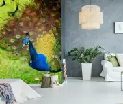 3D Blue Peacock O453 Wallpaper Wall Mural Self-adhesive Kathy Barefield Fay