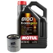 5L Motul 8100 X-CESS GEN2 5W-40 Wix Filter Motor Oil Change Kit For Mazda API SN (for: Mazda)