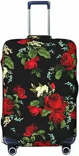 [CADREWY] Beautiful rose gift Print Travel Suitcase Cover Luggage Protector with Elastic Anti Scratch for Carry On, Black, Large