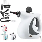 Laytic Steam Cleaner, Handheld Pressurized Steam Cleaner with 9 PCS Accessories, Multi-Purpose Steamer for Cleaning Dirt, Grease,Tile, Floor, Couch and Car (White)
