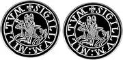 [ZENRUIMING] 2Pcs Templar Knights enamel pin, Crusader Solomon Temple lapel pin, Shield Warhorse alloy badge, 3cm(1.2"), Metal, no gemstone