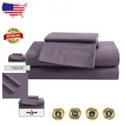 Elegant King Sheet Set - Super Soft 100% Cotton Percale in Luxurious Purple