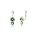 Slake Dot Earrings Jackets Peridot Green Swarovski Crystal Stud Drop WG Ptd MYJS