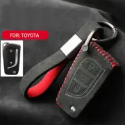 Full Suede Covered Key Fob Remote Protector Holder Cover Case For Toyota A