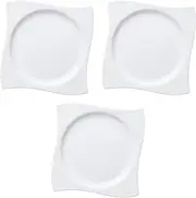 Set of 3 Full Moon Plates 8.5 [ 21.5 x 21.5 x 2.6 cm ] | Western Dinnerware Plate Made in China Setomonohonpo