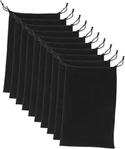 SUPVOX 10 Pcs Ski Goggle Bag Microfiber Sunglasses Case Snowboard Goggles Pouch Drawstring Closure Black 25 * 14cm