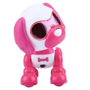 (Rose Red)Robot Dog Pet Toy Smart Kids Interactive Walking Sound Puppy LED FA