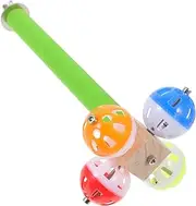 COLLBATH Bird Perch Stand with Bell Durable Wooden Paw Grinding for Parrots Parakeets Reusable Bird Perch Increases Activity Space