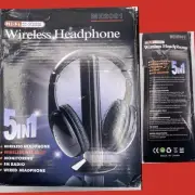 5-in-1 Over Ear Headphones Black Bluetooth Wireless Adjustable Audio ATL MH2001