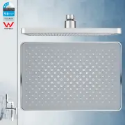 Chrome 11'' Rectangle Plastic Shower Head Enlarge Only For Gooseneck Arm Rail