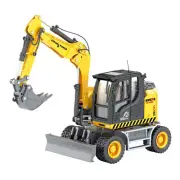 1:50 Wheel Excavator Construction Vehicle Diecast Model Digger Truck Yellow