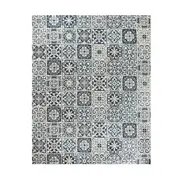 Carrelage Tile Hand Woven Grey And Soft Blue Rug 300x240cm