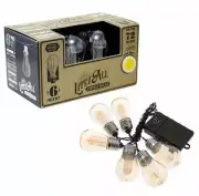 6 Piece Set Vintage Edison Style LED Bulb 70" String Lights Battery Operated