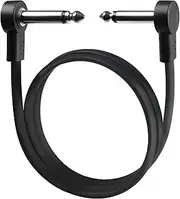 GOGHOST 24 Inch Flat Guitar Patch Cable, 1/4" TS Right Angle Effect Pedal Cables, Black