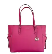 MICHAEL KORS GILLY LARGE DRAWSTRING TRAVEL TOTE SHOULDER BAG CARMINE PINK