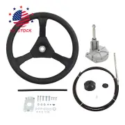 10FT SS13710 Boat Cable With Wheel Fits Marine Engine Turbine Steering System