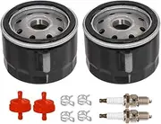 HIFROM 951-12690 Oil Filter Fuel Filter Spark Plug Compatible with Cub Cadet CC30 CC30H Craftsman LT1500 LT3800 LT4200 MTD 4P90HU 4P90HUA 4P90HUB 751-11501 751-12690