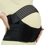 Pregnancy Belly Support Band for Pregnant Women 3 in 1 Maternity Abdominal Belt for Pelvic Lower Back Pain Relief (Medium, Black)