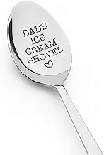 Dad’s Ice Cream Spoon Gifts for Daddy Fathers Dad Christmas Birthday Gifts from Daughter Son Engraved Stainless Steel Dessert Spoons Fun Gifts for Daddy Dad Who Has Everything Ice Cream Gifts for Men
