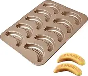 Cake Molds Baking, Banana Baking Pan, Non Stick Baking Mold, Fruit Shape Mold with 10 Fruit Shaped Cavities and Multifunctional Use for Perfectly Shaped Baked Goods (1 Piece)