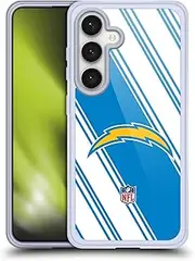 Head Case Designs Officially Licensed NFL Stripes Los Angeles Chargers Artwork Soft Gel Case Compatible with Samsung Galaxy S24 5G