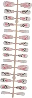 Beatifufu 30 Pcs Manicure Wear Armor Lucky Decoration Storage Hooks Ordinary Hooks Exhibition Rack Display Rack Bracket Display Rack Spray Decoration See Nails Sprung Abs Resin Material Pink