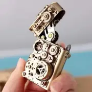 Unique Steampunk Lighter Cool Mechanical Copper Gear Linkage Vintage Design