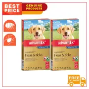ADVANTIX for Dogs 12 Pipettes Flea and Tick Prevention Over 25 Kg BLUE pack