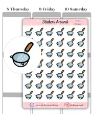 Strainer Icon Planner Sticker, Cooking Sticker, Calendar & Journal Sticker