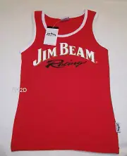 Jim Beam Racing Logo DJR Ford Ladies Red Printed Singlet Top Size 16 New