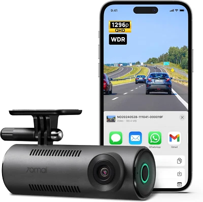 Dash Cam M310, 1296P QHD, Built in Wifi Smart Dash Camera for Cars, 130° Wide-An