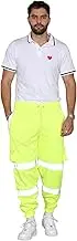 Generation-Gap Mens Hi Viz Workwear Jogging Bottoms Safety Waterproof Windproof Fleece Lining Trousers Size S-3XL