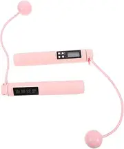 SUPVOX 1 Pair Cordless Counting Jump Cable Machine Adjustable Intelligent Rope Lifting Jump Without Beaded Belt Thick Cord Barbell Pad Marine Rope Jumping Ropes Dip Abs Pink