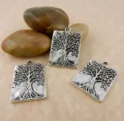 6 Silver plated Tree of Life Pendants