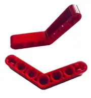 LEGO 2 New Red Technic Liftarms Modified Bent Thick 1 x 7 / 4-4 32348 RD01
